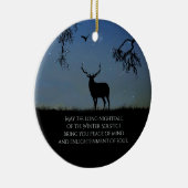 冬の至賛美ズとエルクとレイベン セラミックオーナメント (右)