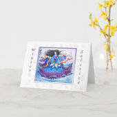 冬の至降雪 カード (黄色い花)