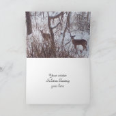 冬の至鹿の写真を折り畳んだ ノートカード (内部)