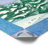 冬の至鹿の雪の風景の水色 ポスター (角)