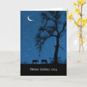 冬の至2024馬の三日月 カード (黄色い花)