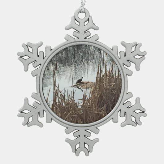 冬の至 スノーフレークピューターオーナメント (正面)