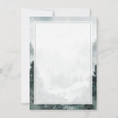 冬の至、森林の白フクロウにあいさつ カード (裏面)