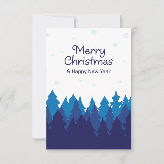 冬の色クリスマスの挨拶 カード (正面)