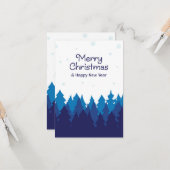 冬の色クリスマスの挨拶 カード (正面/裏面インサイチュ)