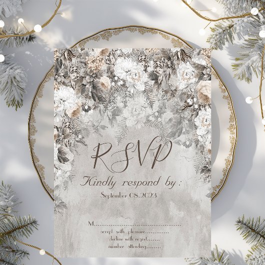 冬の花々 ワンダーランド フォレスト RSVP 招待状