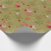冬の花が緑 ラッピングペーパー (角)
