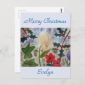 冬の花とホリークリスマスポストカード ポストカード (正面/裏面)