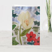 冬の花とホリークリスマス カード (裏面)