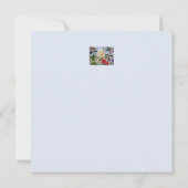 冬の花とホリーフラットクリスマスカード カード (裏面)