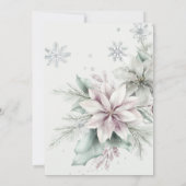 冬の花と北極の動物のベビーシャワー 招待状 (裏面)