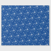 冬の花と星（青） ラッピングペーパー (フラット)