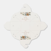 冬の花と松の木のウェディングシャワー フェイバーボックス (折り畳みなし)