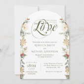 冬の花のアーチ　贅沢ではなく愛を込めて ウェディング 招待状 (正面)