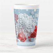 冬の花のコンポジション カフェラテマグ (正面)
