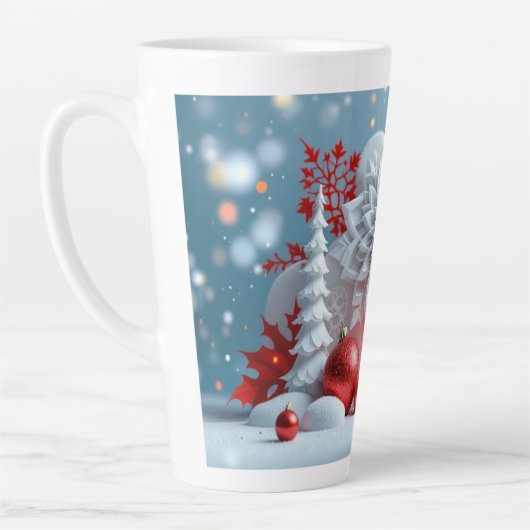 冬の花のコンポジション カフェラテマグ (左)