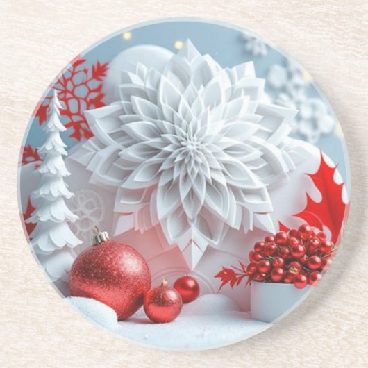 冬の花のコンポジション コースター (正面)