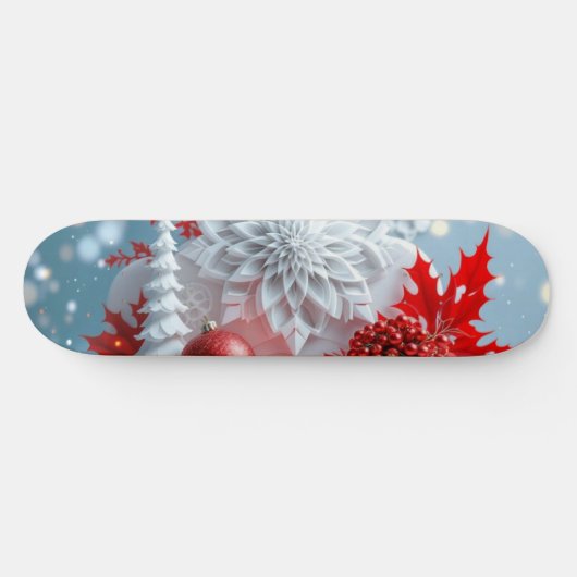 冬の花のコンポジション スケートボード (横)