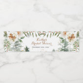 冬の花のブライダルシャワー水ボトルラベル ペットボトルラベル (シングルラベル)