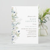 冬の花のベイビーシャワー招待状 招待状 (スタンド正面)