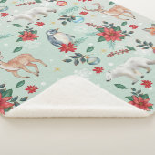 冬の花の動物のクリスマスパターン シェルパブランケット (3/4)