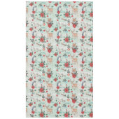 冬の花の動物のクリスマスパターン テーブルクロス (正面)