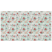 冬の花の動物のクリスマスパターン テーブルクロス (正面(横))