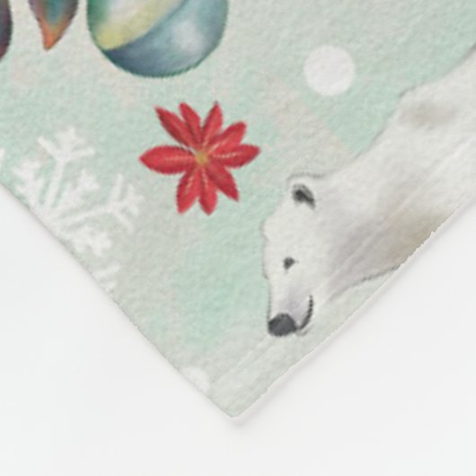 冬の花の動物のクリスマスパターン フリースブランケット (角)