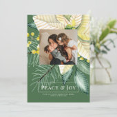 冬の花の平和と喜びクリスマスエレガントカード 招待状 (スタンド正面)