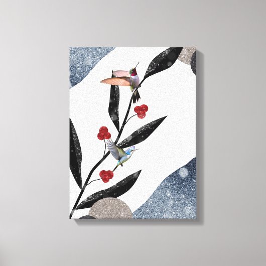冬の花の抽象画 キャンバスプリント (正面)