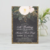 冬の花の結婚記念日招待状 招待状 (スタンド正面)