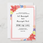 冬の花の誕生日パーティーカードデザインテンプレート 招待状 (正面)