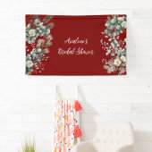 冬の花の赤と白のローズ ブライダルシャワー 横断幕 (インサイチュ)