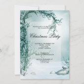 冬の花の風景と(鳥)ショウジョウコウカンチョウクリスマスパーティー 招待状 (正面)