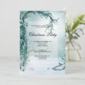 冬の花の風景と(鳥)ショウジョウコウカンチョウクリスマスパーティー 招待状 (スタンド正面)