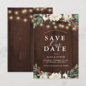 冬の花のSave the Dateカード セーブザデート (正面/裏面)