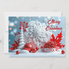 冬の花をモチーフにした繊細なデザイン 招待状