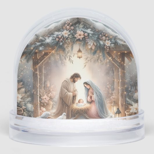 冬の花を添えた素朴なキリスト誕生の情景 (正面)