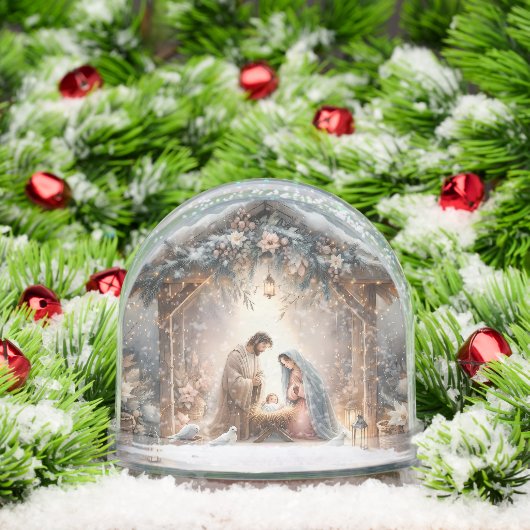 冬の花を添えた素朴なキリスト誕生の情景 (クリスマス)