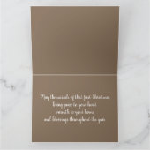 冬の花を添えた素朴なキリスト誕生の情景 カード (内部)