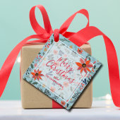 冬の花エレガントのホリデークリスマス フェイバータグ