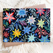 冬の花カラフル柄のクリスマス シーズンカード