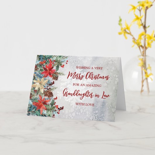 冬の花クリスマスに孫娘 カード (黄色い花)