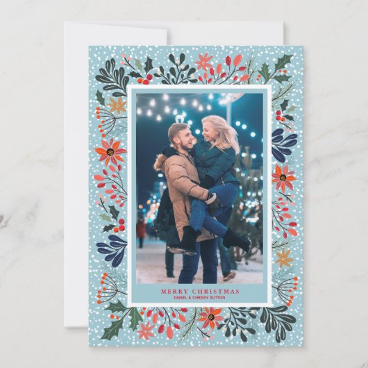 冬の花クリスマスの写真 シーズンカード (正面)