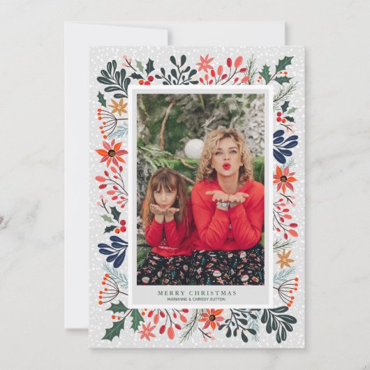 冬の花クリスマスフォト シーズンカード (正面)