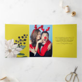 冬の花ジョユーノールクリスマスエレガント 三つ折りクリスマスカード (内部)