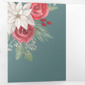 冬の花ジョユーノールクリスマスエレガント 三つ折りクリスマスカード (内部最初)