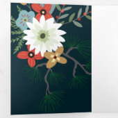 冬の花ジョユーノールクリスマスエレガント 三つ折りクリスマスカード (内部最初)