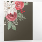 冬の花ジョユーノールクリスマスエレガント 三つ折りクリスマスカード (内部最初)