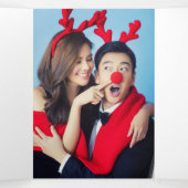 冬の花ジョユーノールクリスマスエレガント 三つ折りクリスマスカード (内部中)